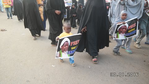 free zakzaky protest by children in kano
